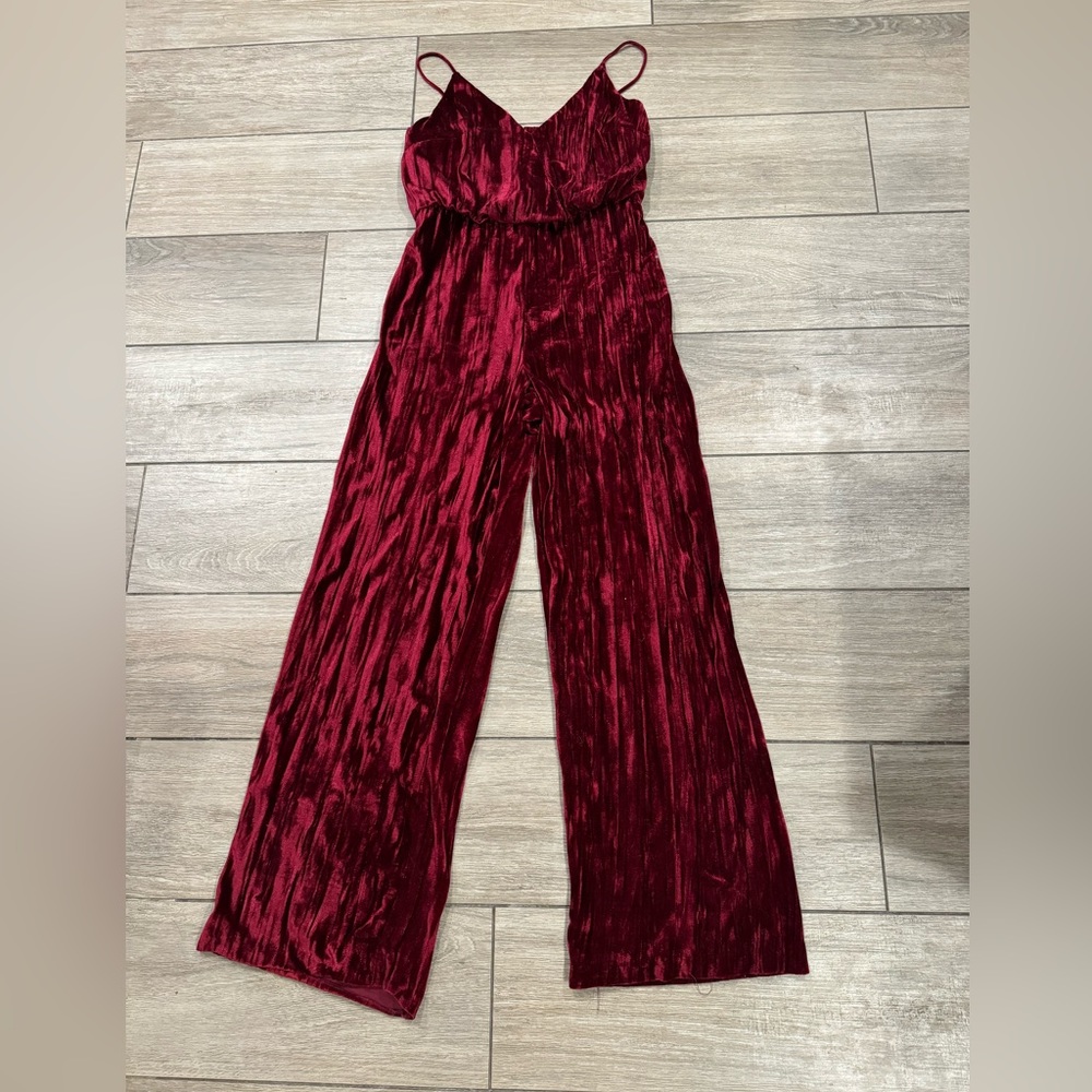 Aidan Mattox - Red Velvet Jumpsuit - Size 6